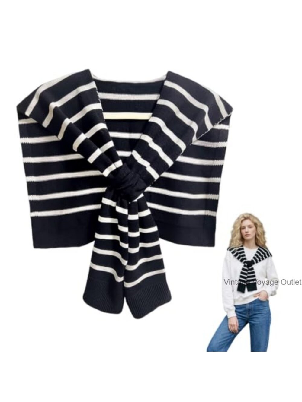 Knitted Sweater Shawl Wrap Poncho with Sleeves Women's Casual Scarf Cape